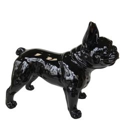 Figura Boston Terrier Osha, 52 x 25 x 41 cm, negro