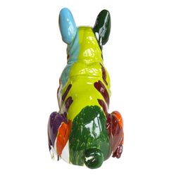 Figura Boston Terrier Sentado Nina, 40 x 29 x 45 cm, en poliresina multicolor