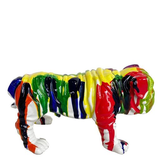 Figura Bulldog, 23 x 14 x 11 cm, en poliresina multicolor