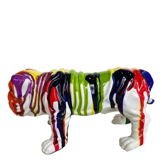 Figura Bulldog, 23 x 14 x 11 cm, en poliresina multicolor