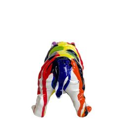 Figura Bulldog, 23 x 14 x 11 cm, en poliresina multicolor