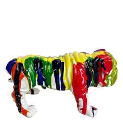 Figura Bulldog, 23 x 14 x 11 cm, en poliresina multicolor
