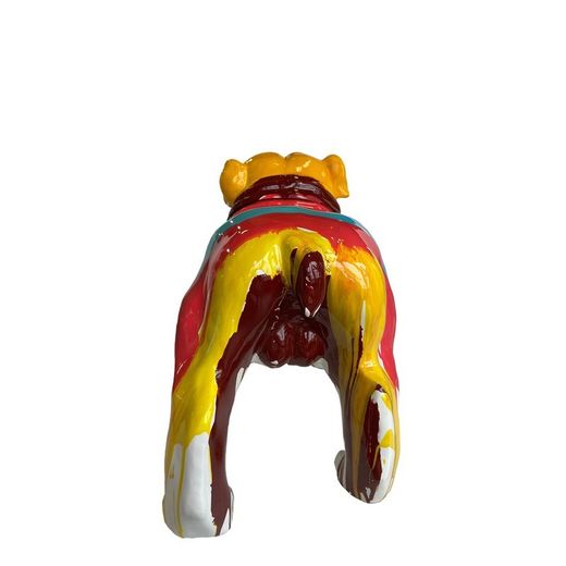 Figura Bulldog, 61 x 32 x 38 cm, en poliresina multicolor