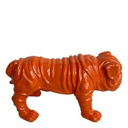 Figura Bulldog Troy,  23 x 14 x 11 cm,  naranja