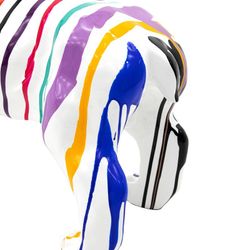 Figura decorativa Bulldog de pie M, 61 x 32 x 38 cm, en poliresina multicolor | Colección Thor
