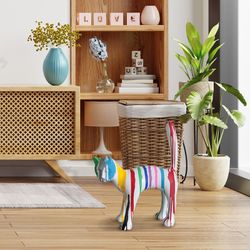 Statua decorativa di gatto L, 62 x 25 x 76 cm, in poliresina multicolore | Collezione Bastet