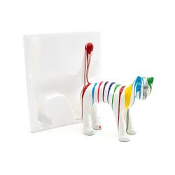 Statua decorativa di gatto L, 62 x 25 x 76 cm, in poliresina multicolore | Collezione Bastet
