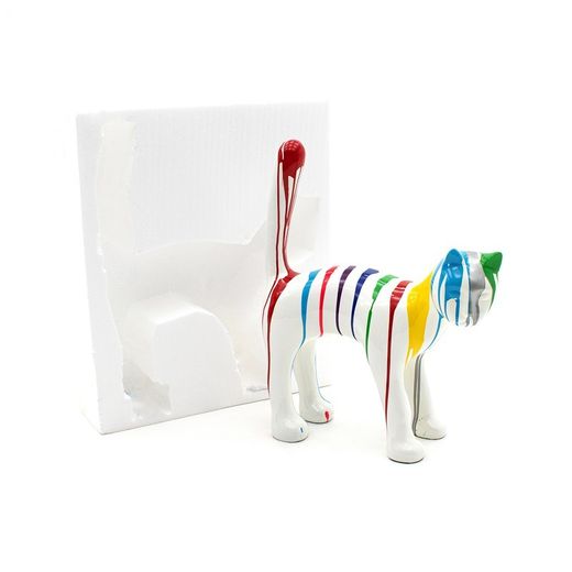 Statua decorativa di gatto L, 62 x 25 x 76 cm, in poliresina multicolore | Collezione Bastet