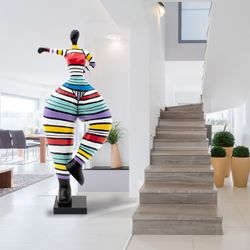 Figura decorativa de silueta de mujer, 55 x 34 x 138 cm, en poliresina multicolor |  Colección Georgia