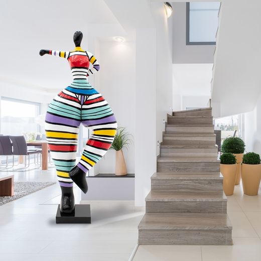 Figura decorativa de silueta de mujer, 55 x 34 x 138 cm, en poliresina multicolor |  Colección Georgia