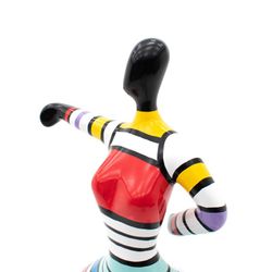 Figura decorativa de silueta de mujer, 55 x 34 x 138 cm, en poliresina multicolor |  Colección Georgia