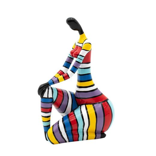 Sculpture décorative multicolore, 38 x 26 x 61 cm, en polyrésine multicolore | Collection Rachel