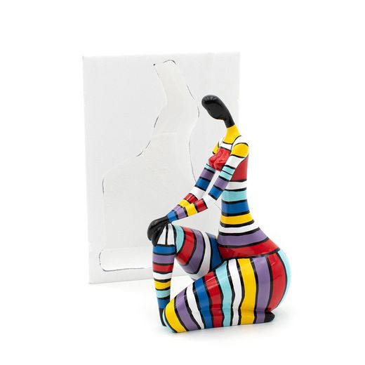 Sculpture décorative multicolore, 38 x 26 x 61 cm, en polyrésine multicolore | Collection Rachel