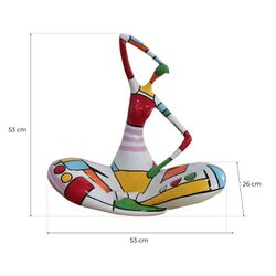 Statua decorativa femminile Feng Shui M, 53 x 26 x 53 cm, in poliresina multicolore | Collezione Fiona