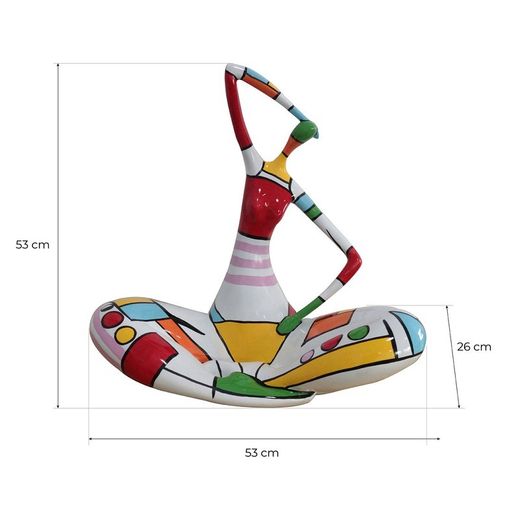 Statua decorativa femminile Feng Shui M, 53 x 26 x 53 cm, in poliresina multicolore | Collezione Fiona