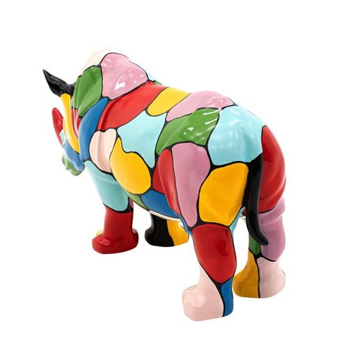 Figura decorativa Rinoceronte L, 104 x 26 x 47 cm, en poliresina multicolor