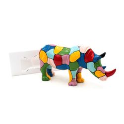 Figura decorativa Rinoceronte L, 104 x 26 x 47 cm, en poliresina multicolor