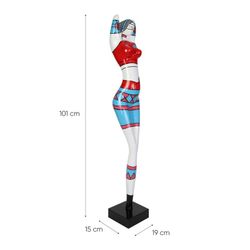 Figura femenina Kristen, 19 x 15 x 101 cm, en poliresina multicolor