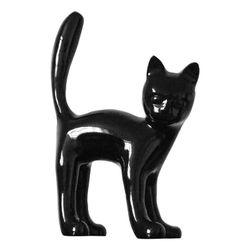 Statue de chat Bastis, 22 x 12 x 31 cm, noir