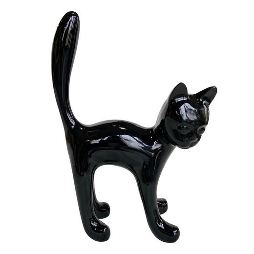 Statue de chat Bastis, 22 x 12 x 31 cm, noir