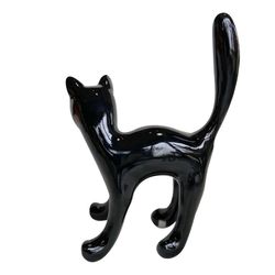 Statue de chat Bastis, 22 x 12 x 31 cm, noir