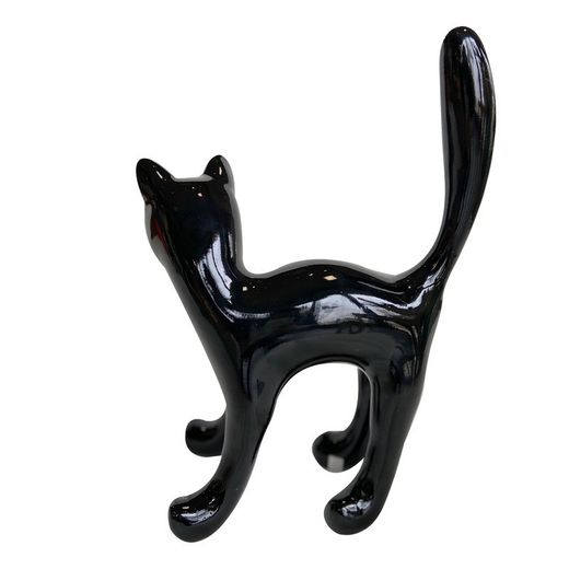 Statue de chat Bastis, 22 x 12 x 31 cm, noir