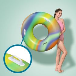 Flotteur gonflable Bestway Nautical Rainbow Tube 105x33 cm multicolore avec poignées de sécurité