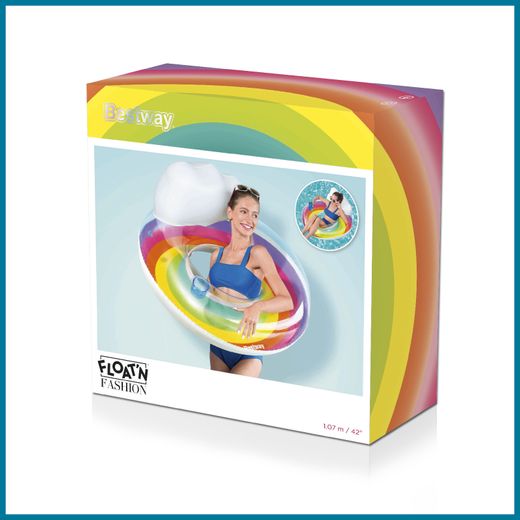 Flotteur gonflable Bestway Rainbow Dreams avec porte-gobelet multicolore 97 cm