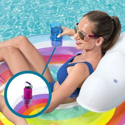 Flotteur Gonflable Double Bestway Rainbow Dreams 172x102 cm avec Porte-Gobelets Multicolore