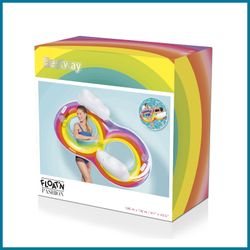 Flotteur Gonflable Double Bestway Rainbow Dreams 172x102 cm avec Porte-Gobelets Multicolore