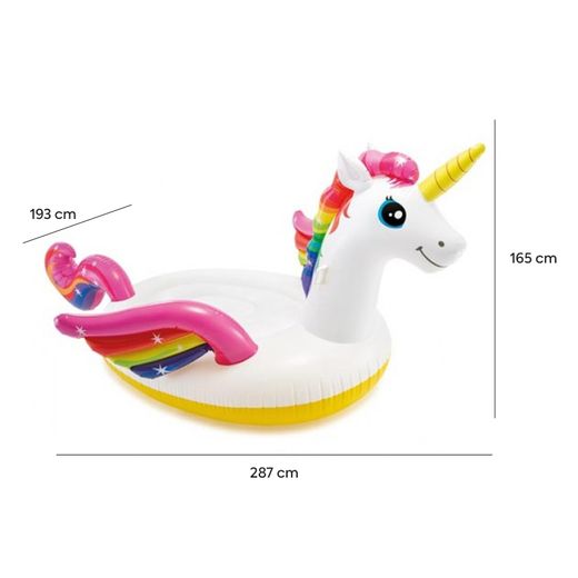 Flotador hinchable Unicornio XL Intex para 2 personas, 287x193x165 cm