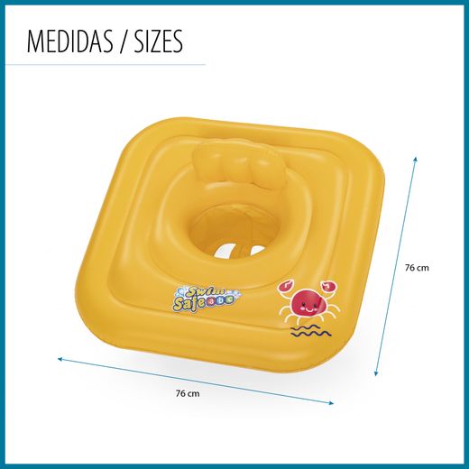 Flotteur Gonflable pour Bébé Bestway Swim Safe 72x24 cm Jaune avec Siège