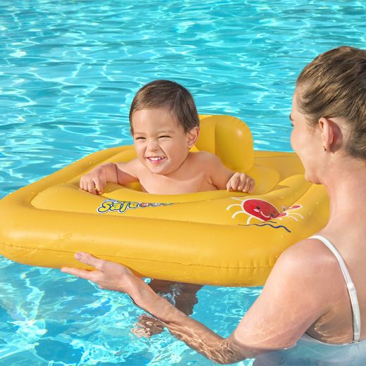 Flotteur Gonflable pour Bébé Bestway Swim Safe 72x24 cm Jaune avec Siège