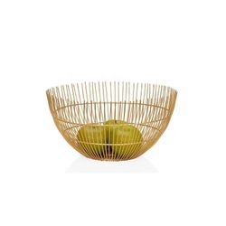 Vaso frutta, 32 x 32 x 16 cm, in metallo dorato | Collezione Gold
