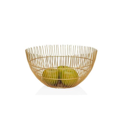Vaso frutta, 32 x 32 x 16 cm, in metallo dorato | Collezione Gold