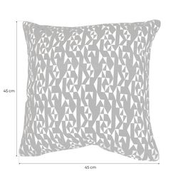 Copri-cuscino, 45 x 45 cm, con stampa geometrica grigio/crema | Collezione Breda