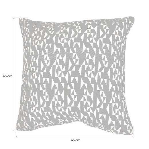 Copri-cuscino, 45 x 45 cm, con stampa geometrica grigio/crema | Collezione Breda