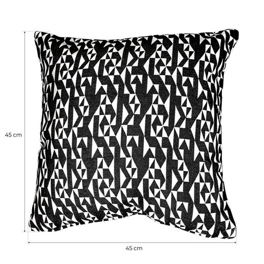 Copri-cuscino, 45 x 45 cm, con stampa geometrica nero/bianco | Collezione Breda
