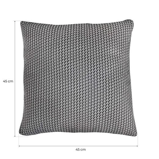 Copriviso, 45 x 45 cm, con stampa geometrica a triangoli beige/nero | Collezione Breda