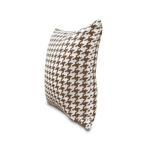 Copriviso, 45 x 45 cm, con motivo a pata di gallo marrone/bianco | Collezione Ribe