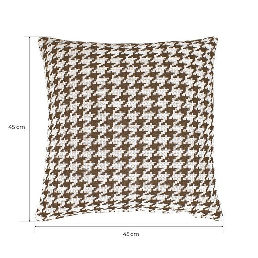 Copriviso, 45 x 45 cm, con motivo a pata di gallo marrone/bianco | Collezione Ribe