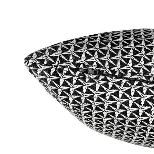 Copri-cuscino, 55 x 30 cm, con stampa geometrica beige/nera | Collezione Breda