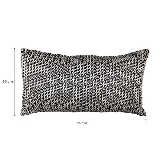 Copri-cuscino, 55 x 30 cm, con stampa geometrica beige/nera | Collezione Breda