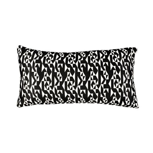 Copri-cuscino, 55 x 30 cm, con stampa geometrica nero/bianco | Collezione Breda