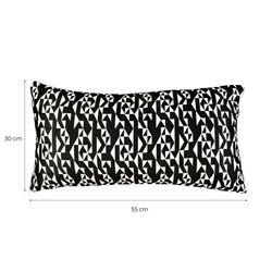 Copri-cuscino, 55 x 30 cm, con stampa geometrica nero/bianco | Collezione Breda