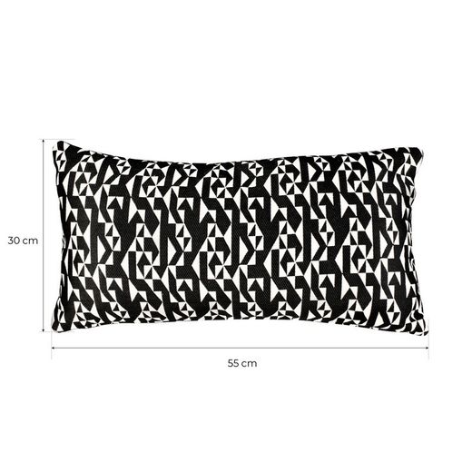 Copri-cuscino, 55 x 30 cm, con stampa geometrica nero/bianco | Collezione Breda