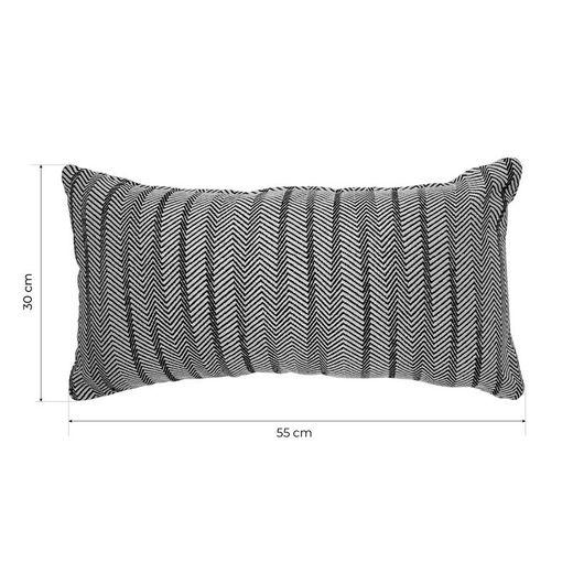 Copri-cuscino, 55 x 30 cm, con stampa a zig-zag nero/bianco | Collezione Breda