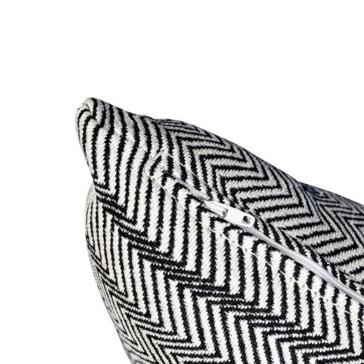 Copri-cuscino, 55 x 30 cm, con stampa a zig-zag nero/bianco | Collezione Breda