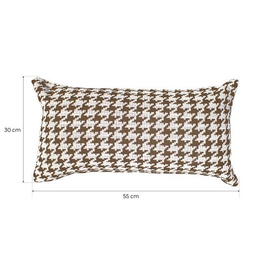 Copriviso, 55 x 30 cm, con stampa a pata de gallo marrone e bianco, | Collezione Ribe
