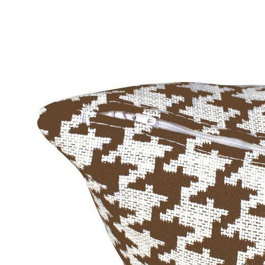 Copriviso, 55 x 30 cm, con stampa a pata de gallo marrone e bianco, | Collezione Ribe